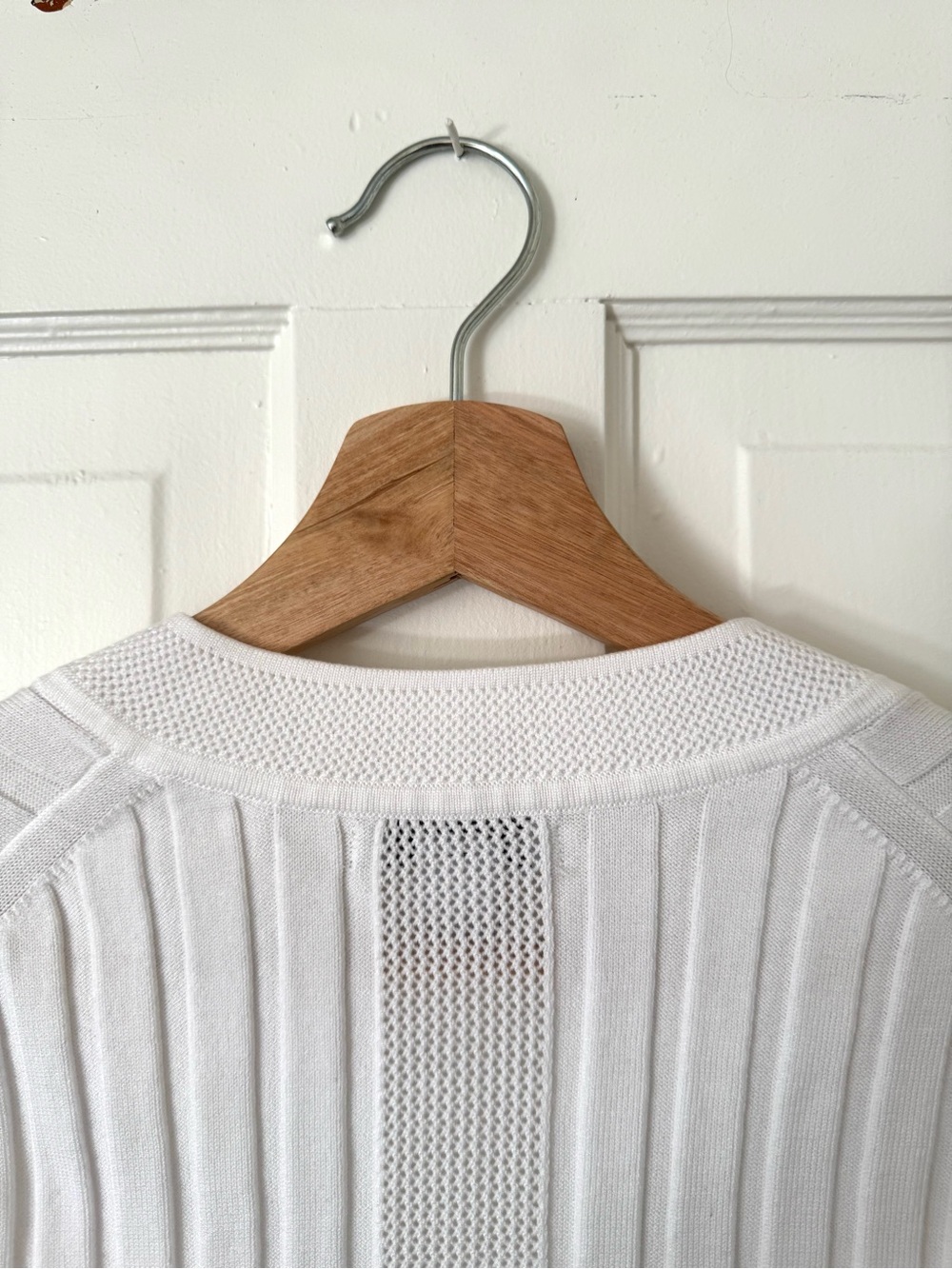 NWT Athleta White Fairway Chandail Ribbed Zip-Up Sweater, Large - Picture 11 of 11